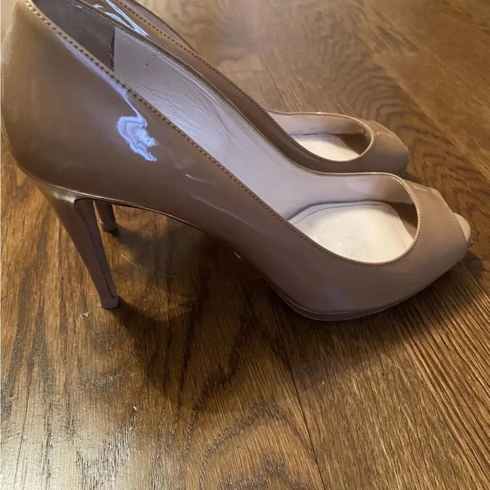 Prada Tan Pee Toe Pumps Size 37 - Picture 6 of 6
